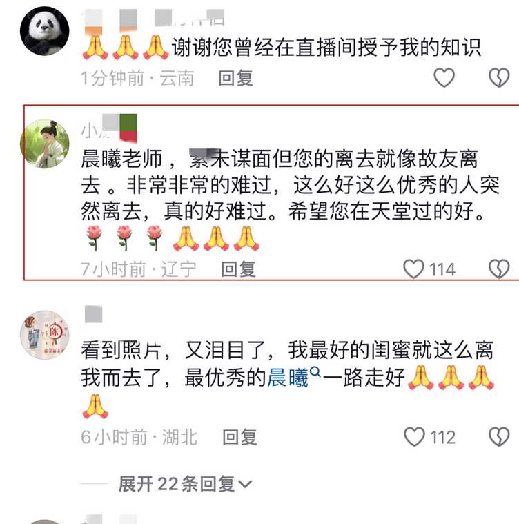 41岁网红晨曦姐姐去世 生前以卖茶和优雅形象闻名