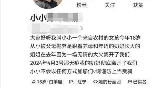 公安网安:摆拍卖惨 “小小”被抓 亲妈演养母!广大网友都被骗了!